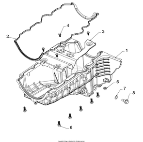 Engine Group - Oil Pan Diagram and Parts List for 076650-02  Briggs and Stratton Generator